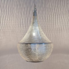 HANGING LAMP BLL FLSK BRASS SILVER PLATED 30 